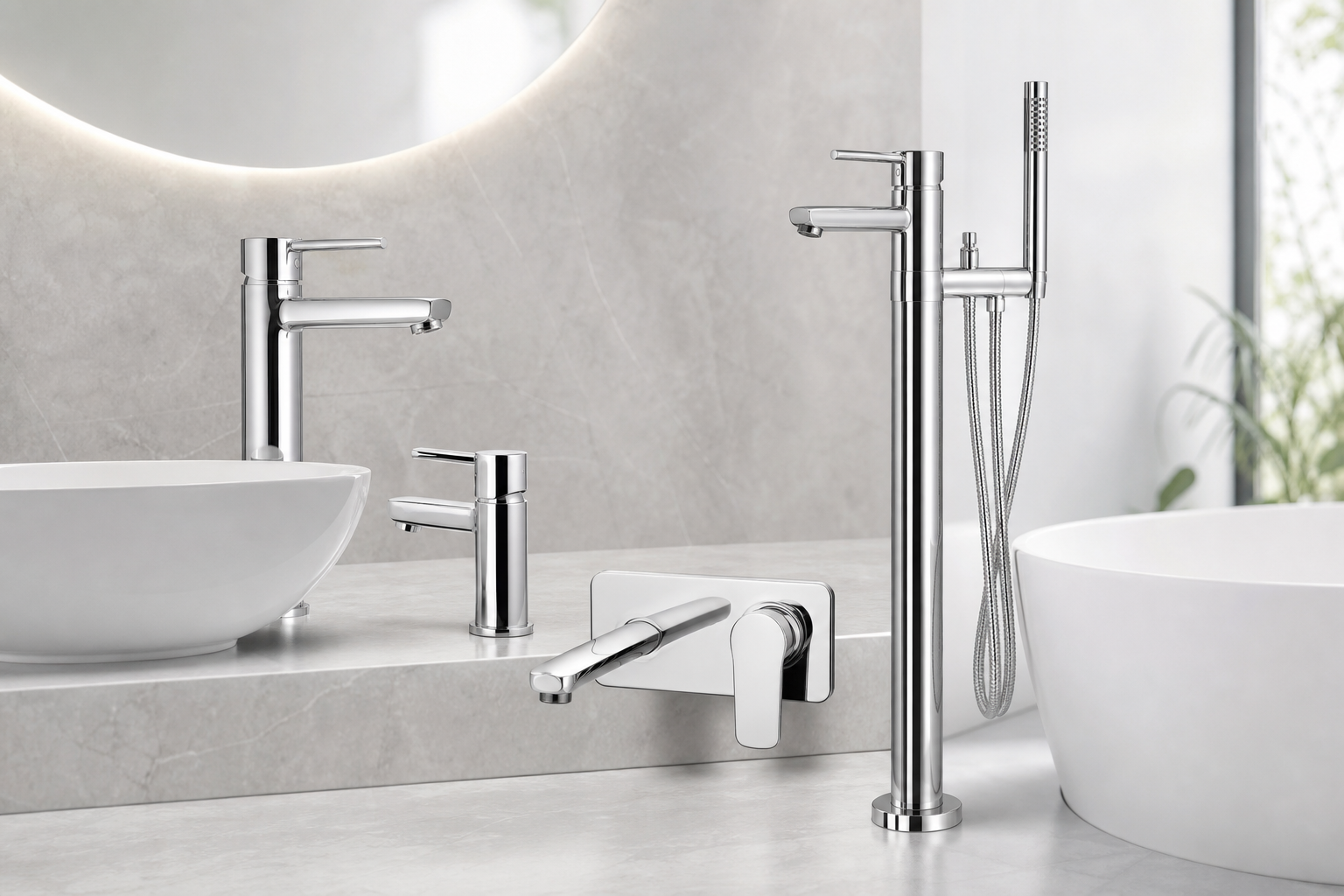 Bathroom faucet and shower product setting