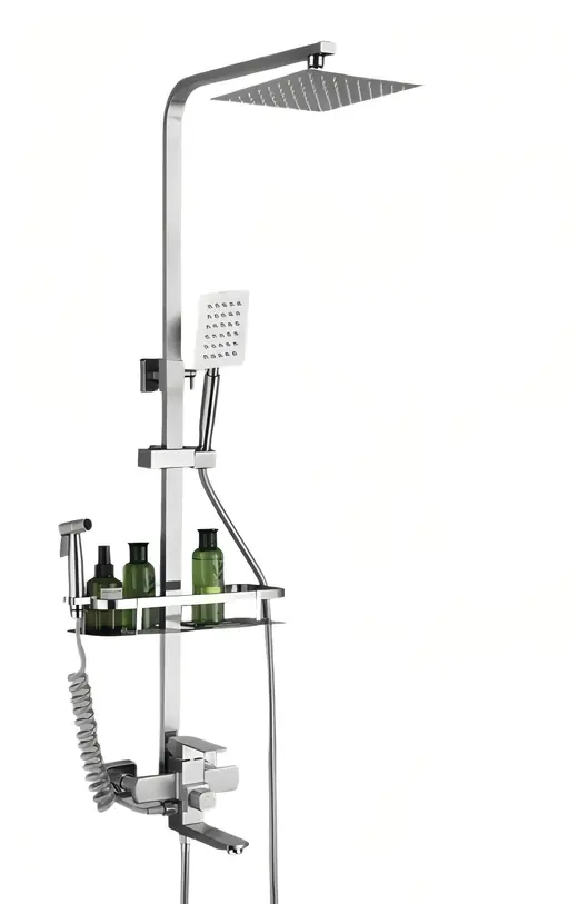 S003 square shelf shower set