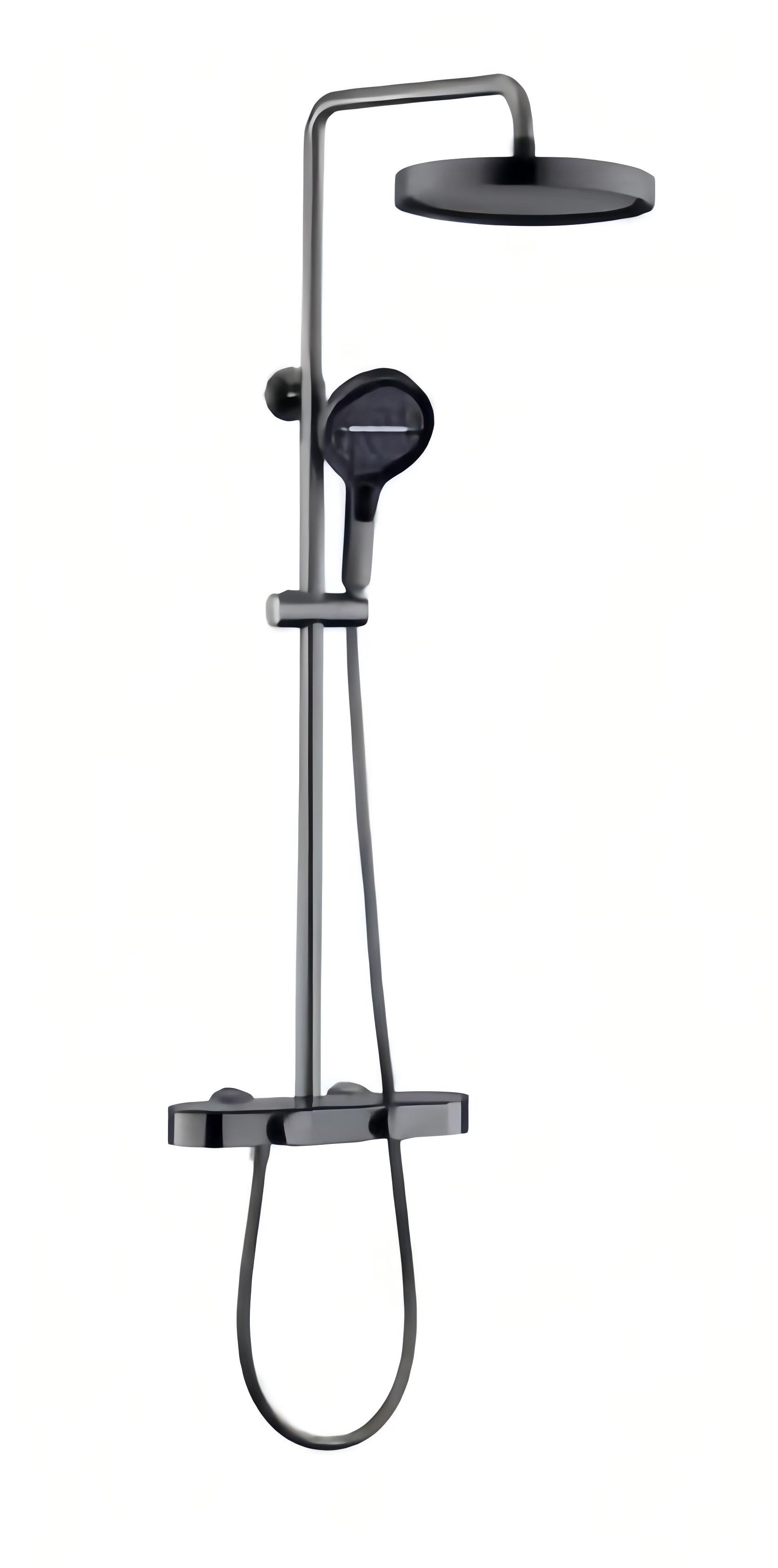 S014 black round shower set